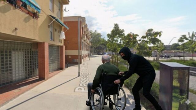 Imatge generada per IA per ilustrar el que va succeir al passeig de Mollerussa a Sant Andreu (Barcelona)