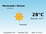 Predicció meteorològica: Montcada i Reixac, 8 de Juny de 2026