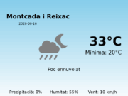 El temps avui 16 de Juny de 2026 a Montcada i Reixac segons l’AEMET