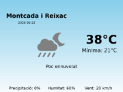 El temps avui 22 de Juny de 2026 a Montcada i Reixac segons l’AEMET