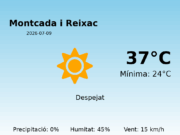 Previsió de l’AEMET a Montcada i Reixac avui 9 de Juliol de 2026