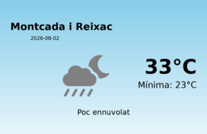AEMET: El temps per a Montcada i Reixac – 2 de Agost de 2026