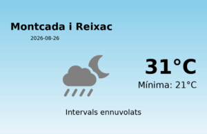 El temps a Montcada i Reixac avui, 26 de Agost de 2026